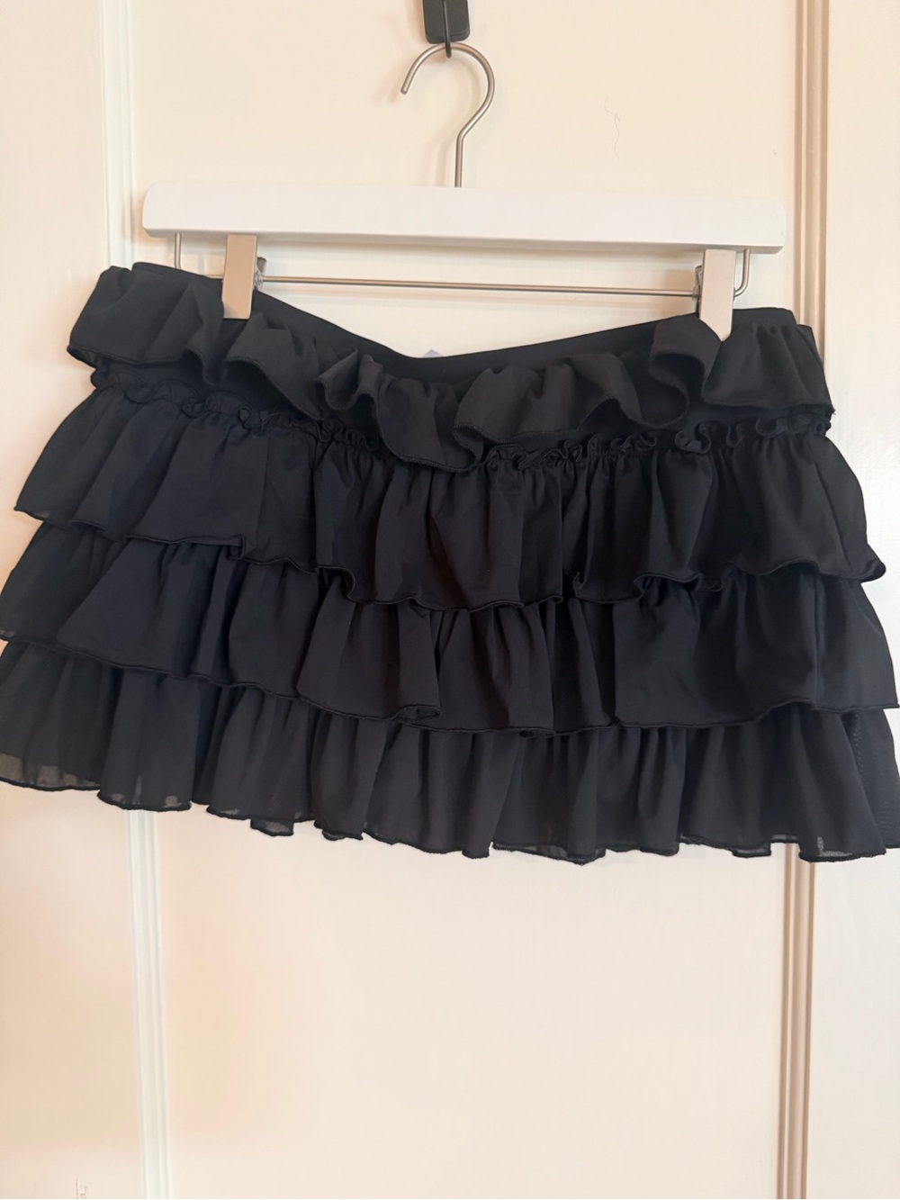 Black Layered Ruffle Mini Skort- Women's M